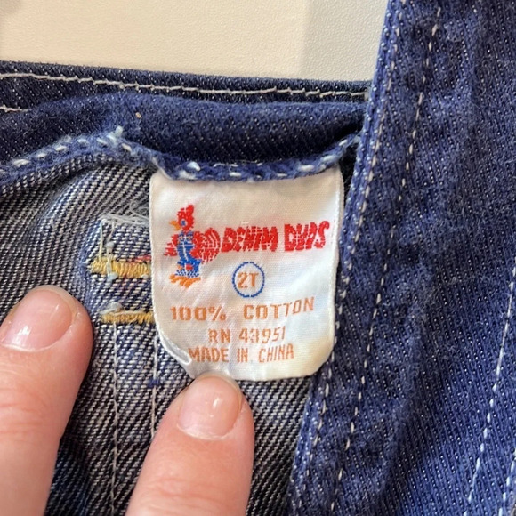 Denim Duds - 2T, denim overall romper, vintage - Picture 7 of 7